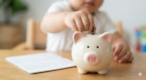 이미지 2 - 아이의 미래를 위해 저금통에 동전을 넣는 고사리 같은 손