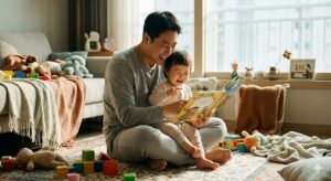 [이미지 2 - 육아휴직 중 아이와 행복한 시간을 보내는 부모의 모습]