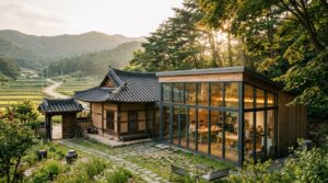 이미지 2 - 철원 DMZ 인근의 한적한 풍경과 리모델링 예정인 유휴 건물 모습