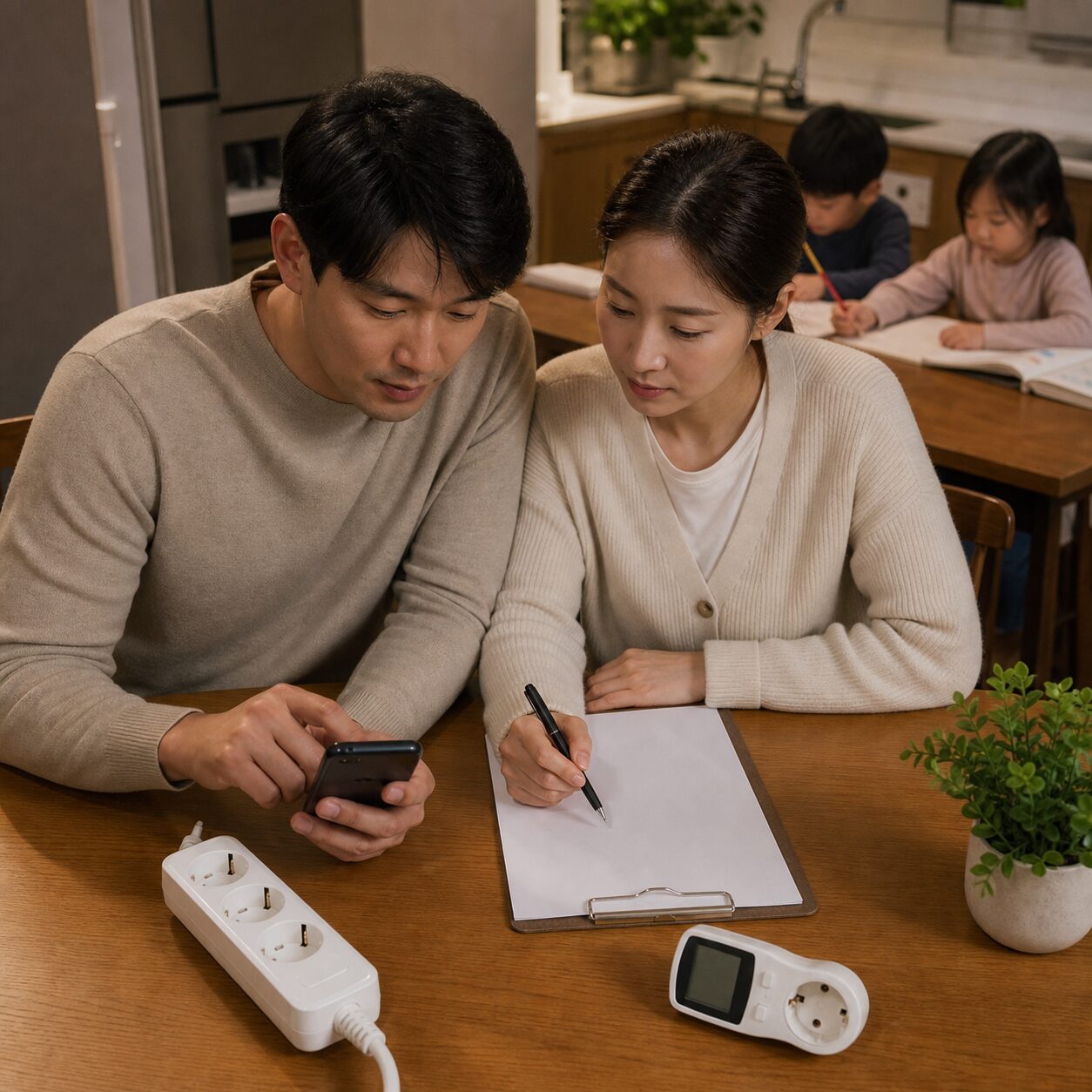 가정의 전기 사용량과 생활 패턴을 함께 확인하는 부모
