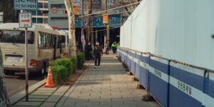 안전하게 정비된 스쿨존 통학로의 모습
