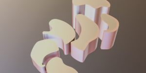디지털 부동산 조각 투자 개념을 시각화한 3D 일러스트